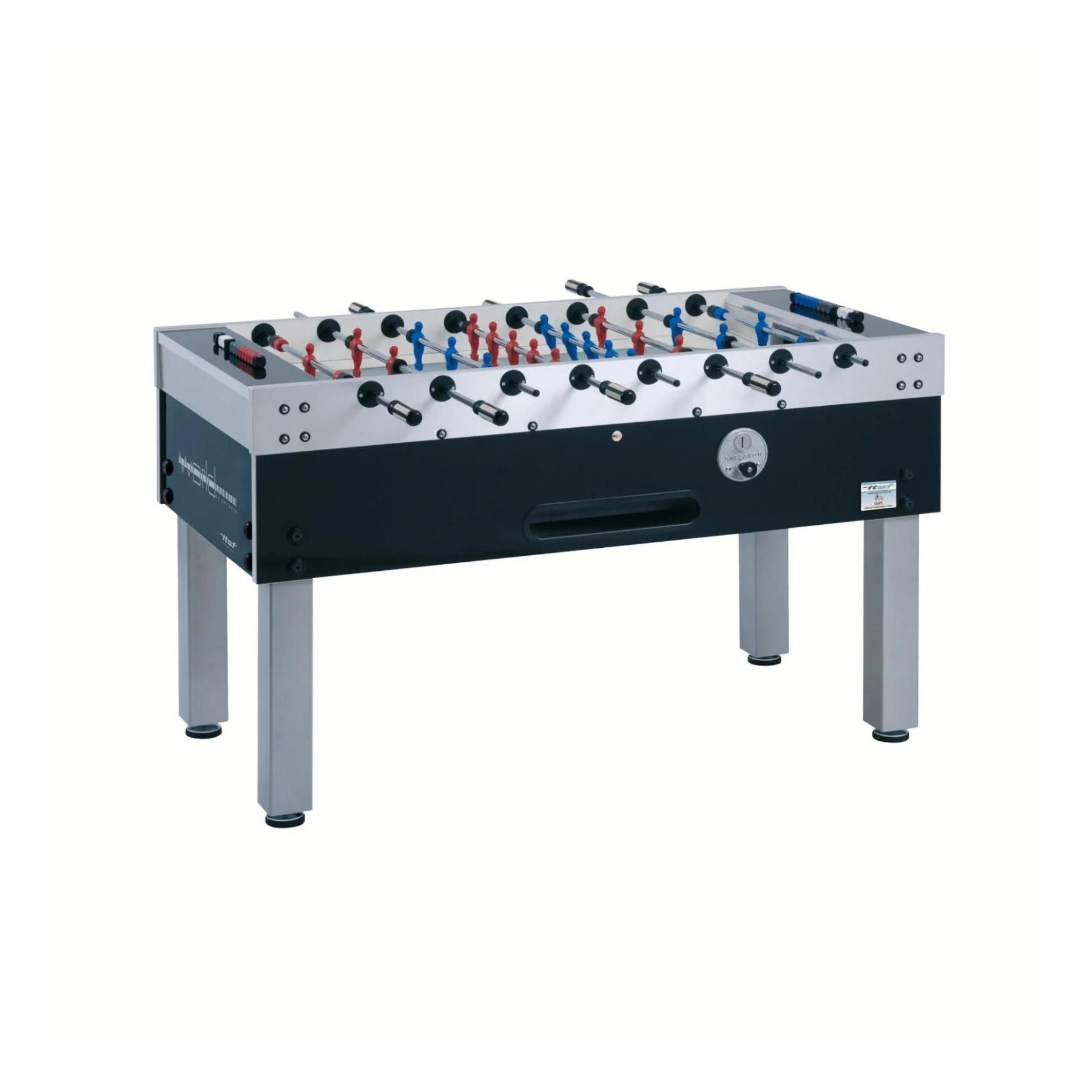 CALCIOBALILLA F-200 ACERO ASTE RIENTRANTI PIANO GIOCO CORTO IN VETRO