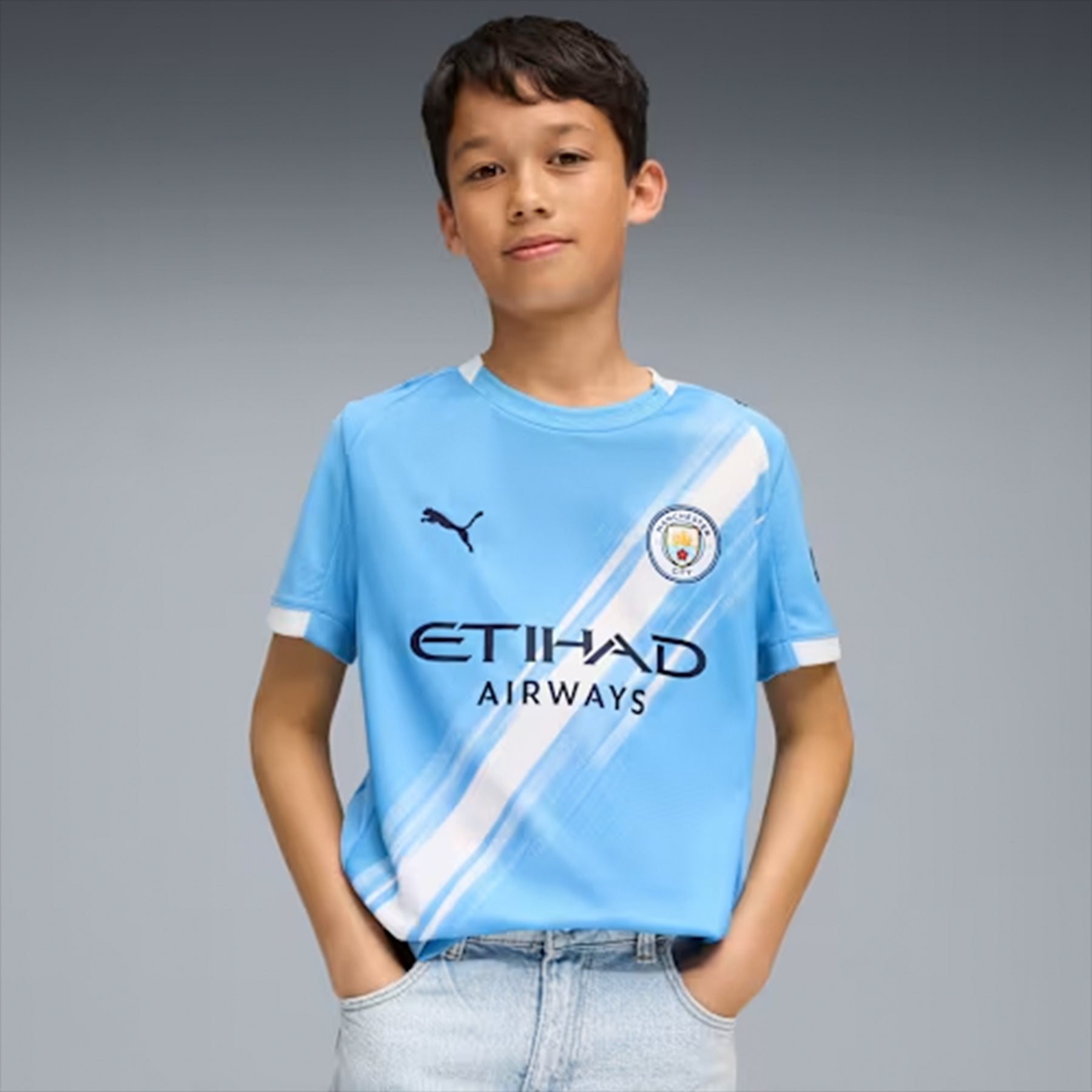 MAGLIA GARA HOME MANCHESTER CITY REPLICA 2025/26 JUNIOR