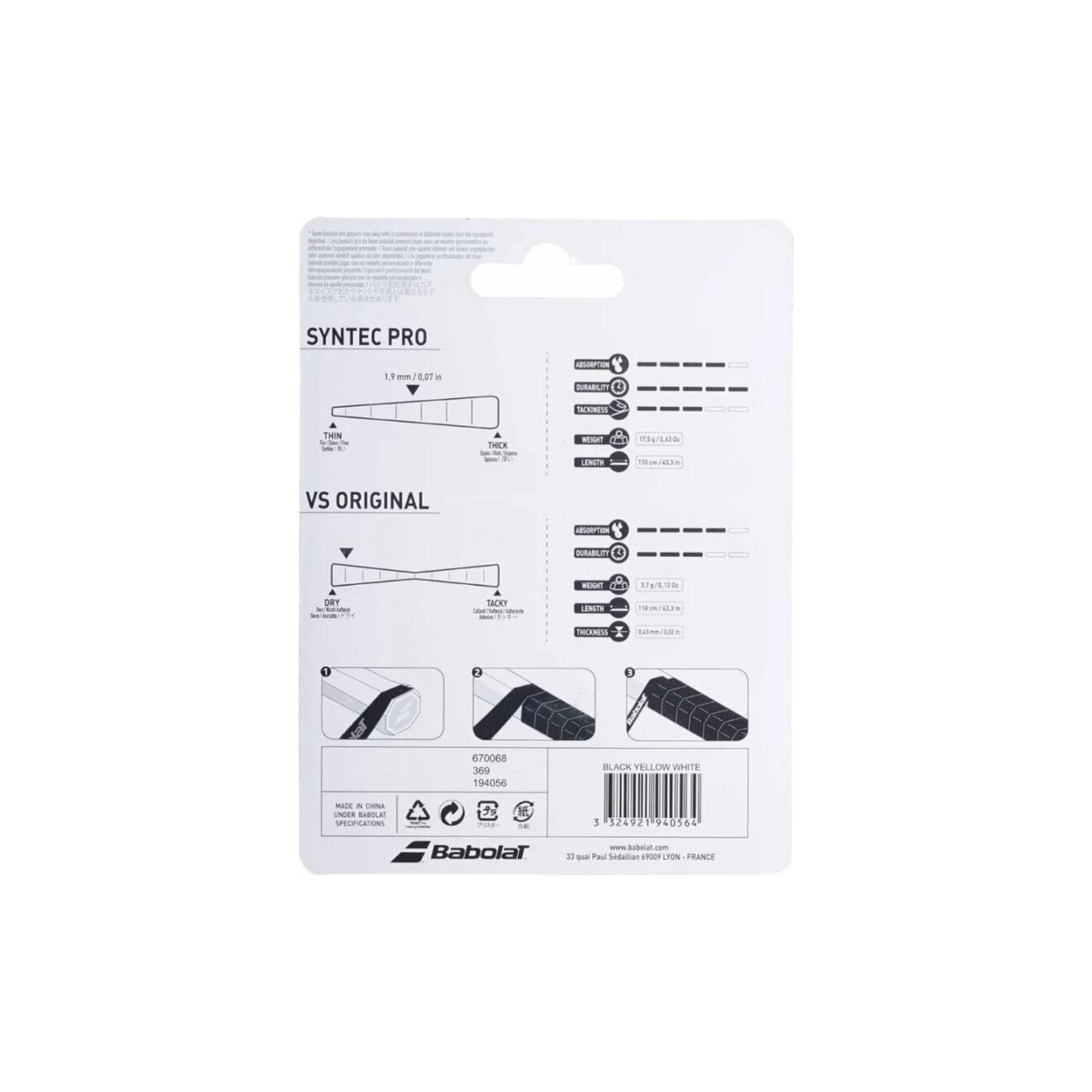 BABOLAT SYNTEC PRO X1 + VS ORIG X3